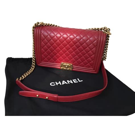 boy chanel bag red|Chanel black boyfriend bag.